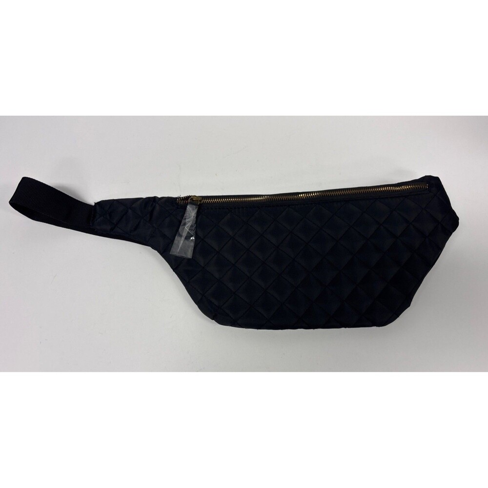 Maurices Fanny Pack Belt Bag Black Quilted Adjustable Strap Purse Zips NWT